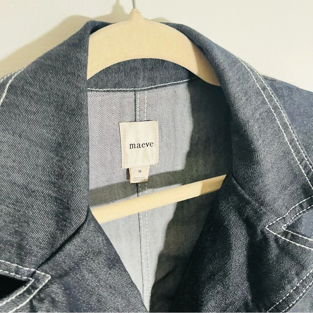 NWT Anthropologie Maeve Boxy Rinsed Denim Blazer